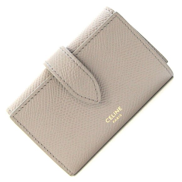 Celine Essential 6-Key Case 10J353BRU Greige Leather Women's CELINE - Picture 1 of 10